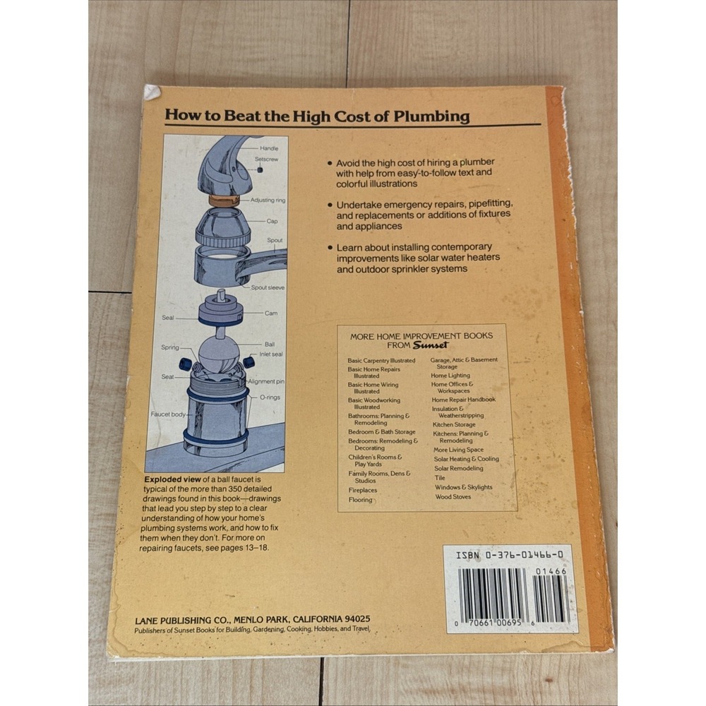 Sunset Basic Plumbing Illustrated 1988 Vintage DIY Book - Picture 2 of 4